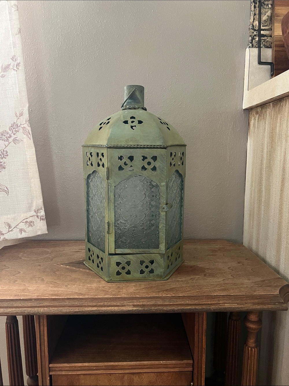 Green Decorative Metal Lantern - Home Accents